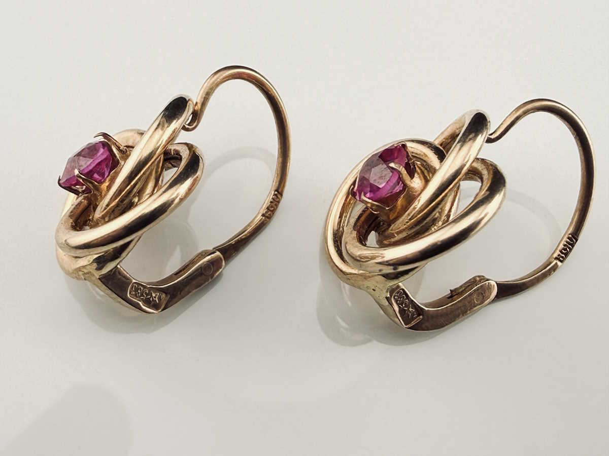 Золотые советские серьги 583