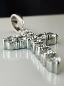 Золотой крестик с бриллиантами в стиле тиффани спб