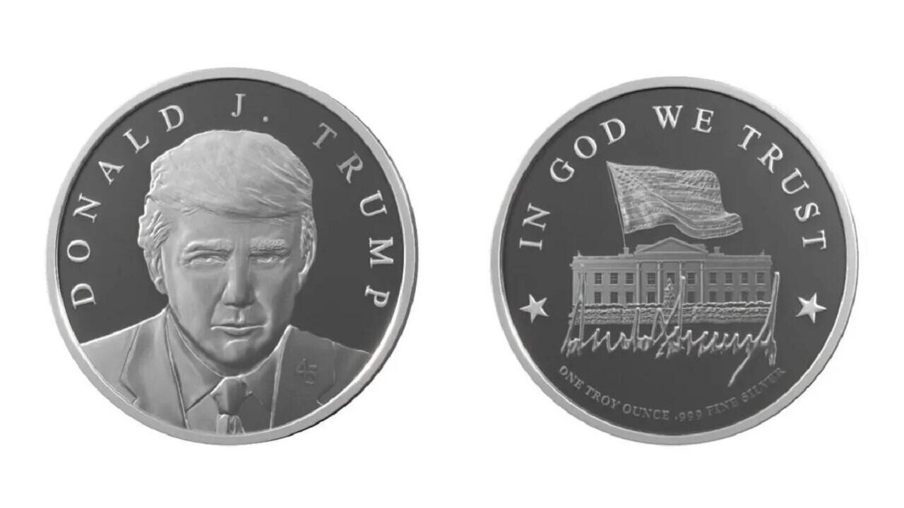 Монета из серебра Трамп